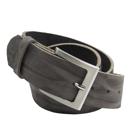 Ledergürtel 4 cm breit grau Büffelleder