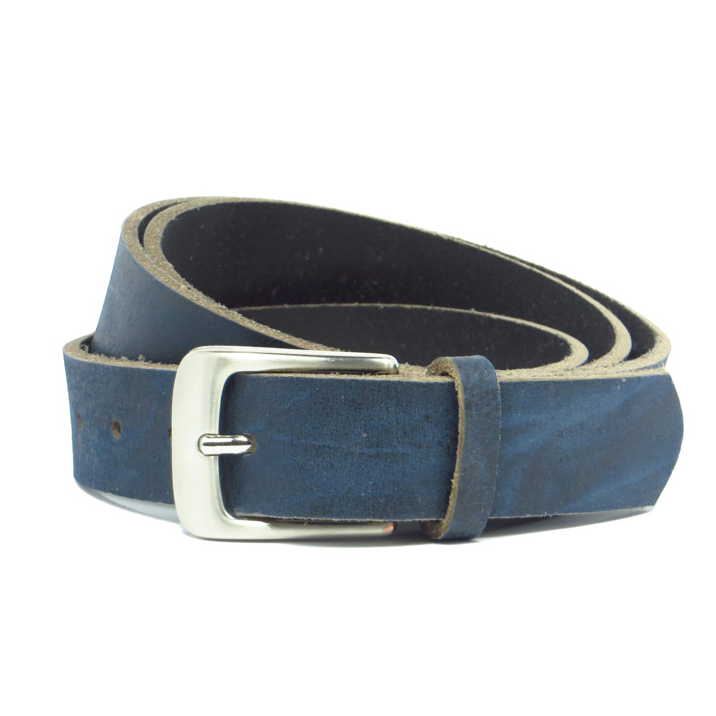 Ledergürtel 3 cm breit blau Büffelleder