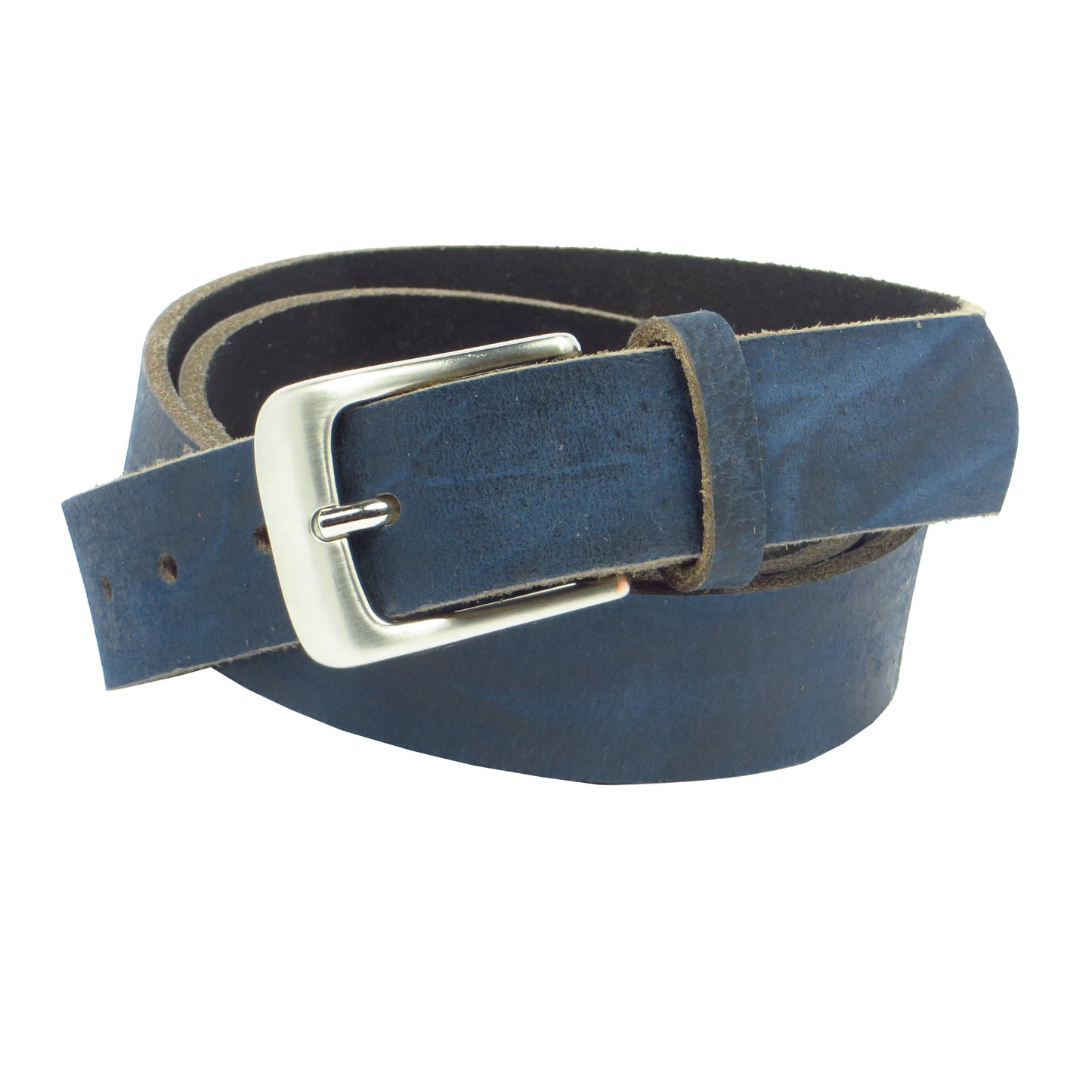 Ledergürtel 3 cm breit blau Büffelleder