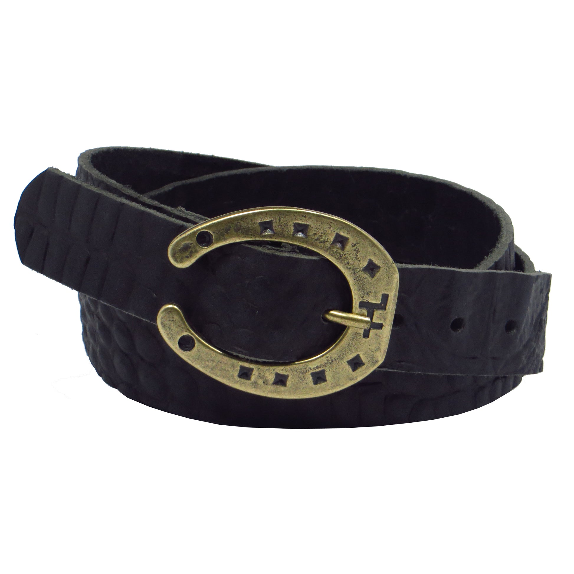 Schwarzer Büffelleder Kroko-Prägung mit Hufeisenschnalle 3 cm breiter Ledergürtel für Damen Herren ca. 3 – 4 mm dickem Leder. Anzughose Jeans Rock Kleid Arbeitsgürtel Arbeitshose Damengürtel Herrengürtel in verschiedene Längen breiten und Farben erhältlich. Ledergürtel 2 cm breit 3 cm breite Ledergürtel 4 cm breite Gürtel und 5 cm breite Gürtel aus Rindsleder Büffelleder