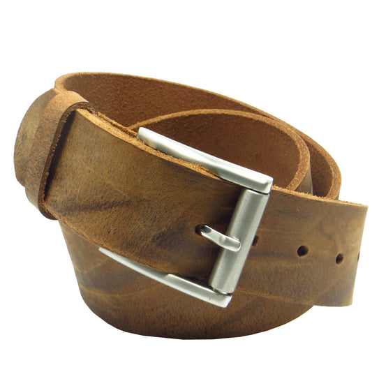 Ledergürtel 4 cm breit natur Büffelleder