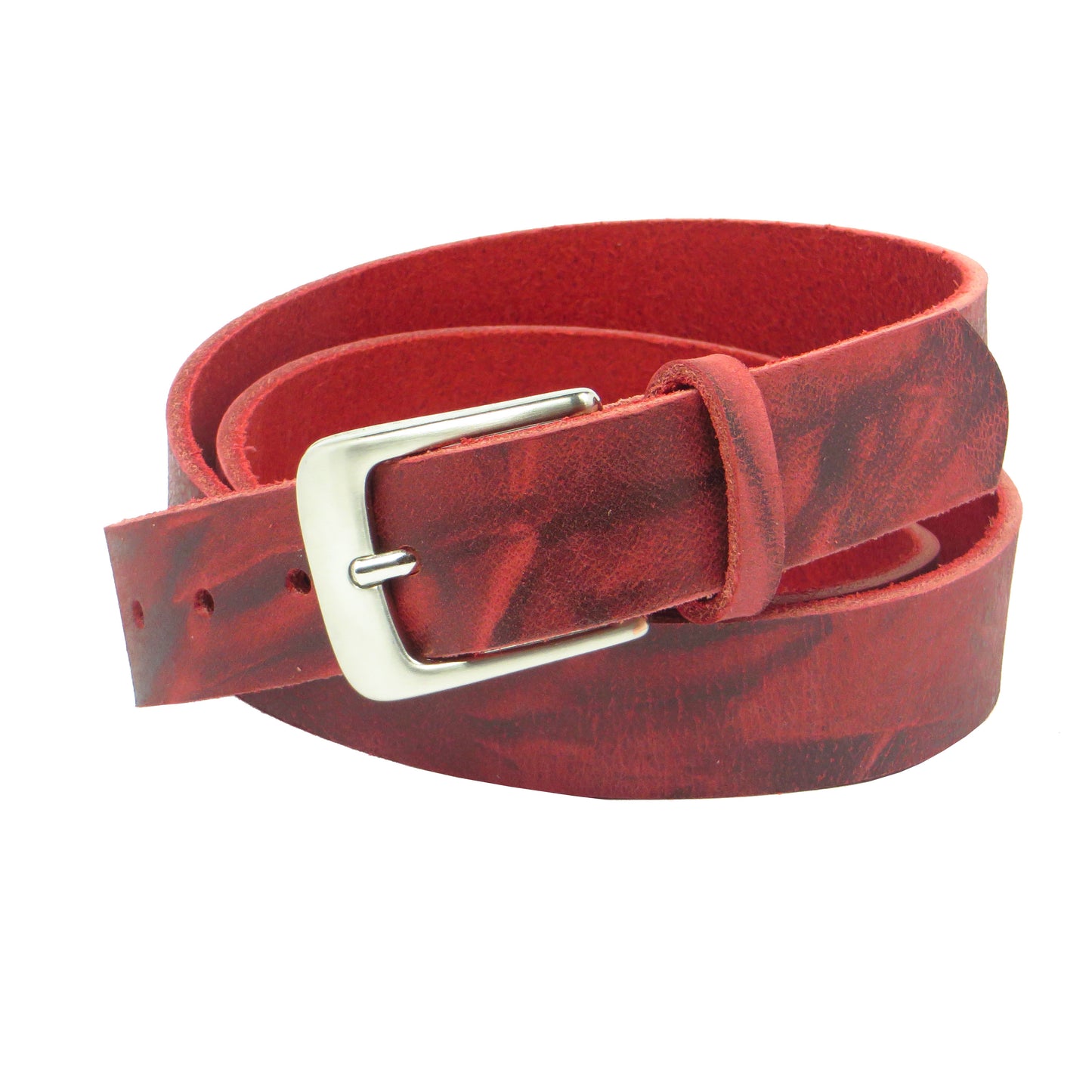 Ledergürtel 3 cm breit rot Büffelleder