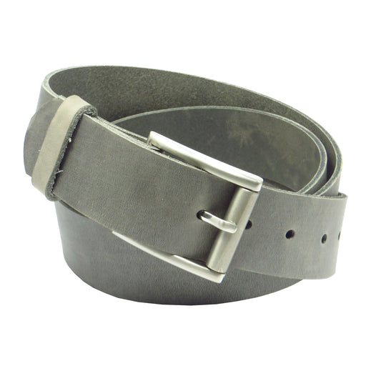 Ledergürtel 4 cm breit hellgrau Rindsleder