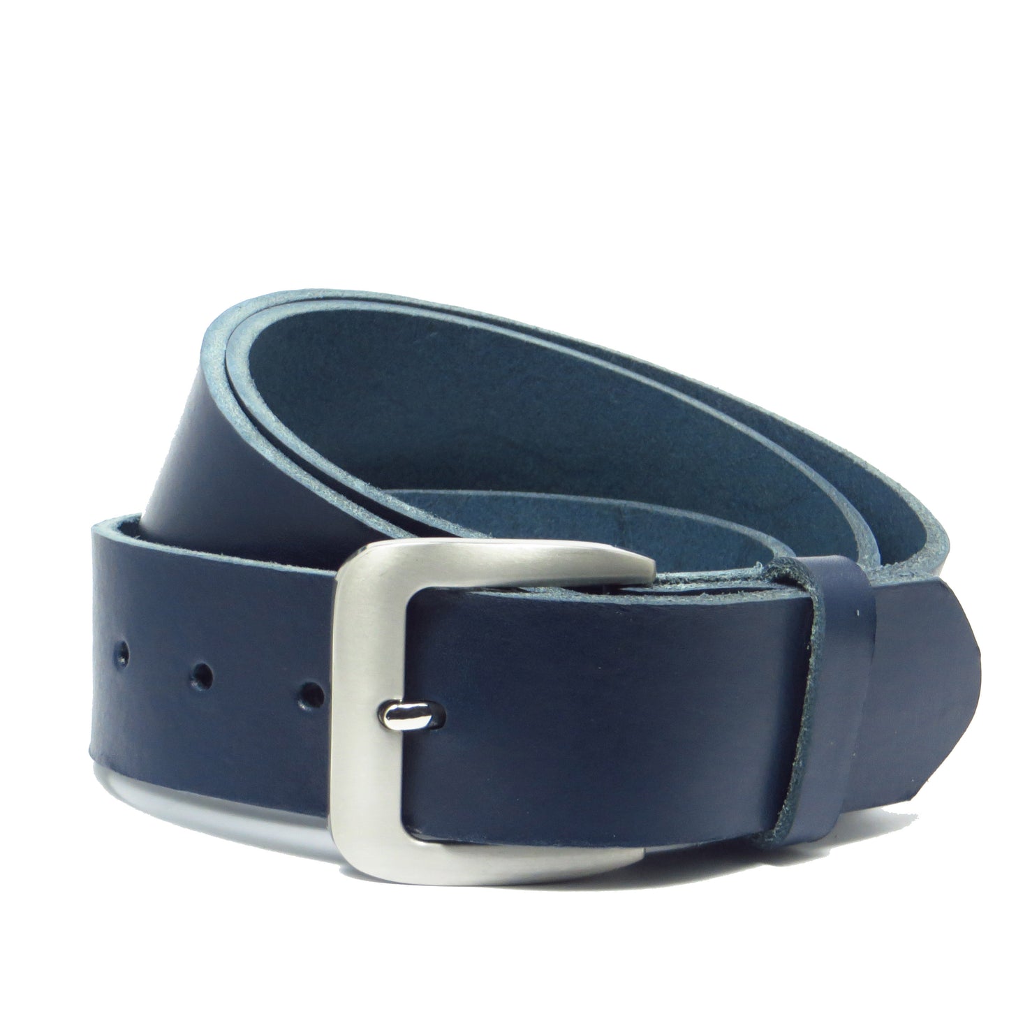 Ledergürtel 4 cm breit dunkelblau Rindsleder