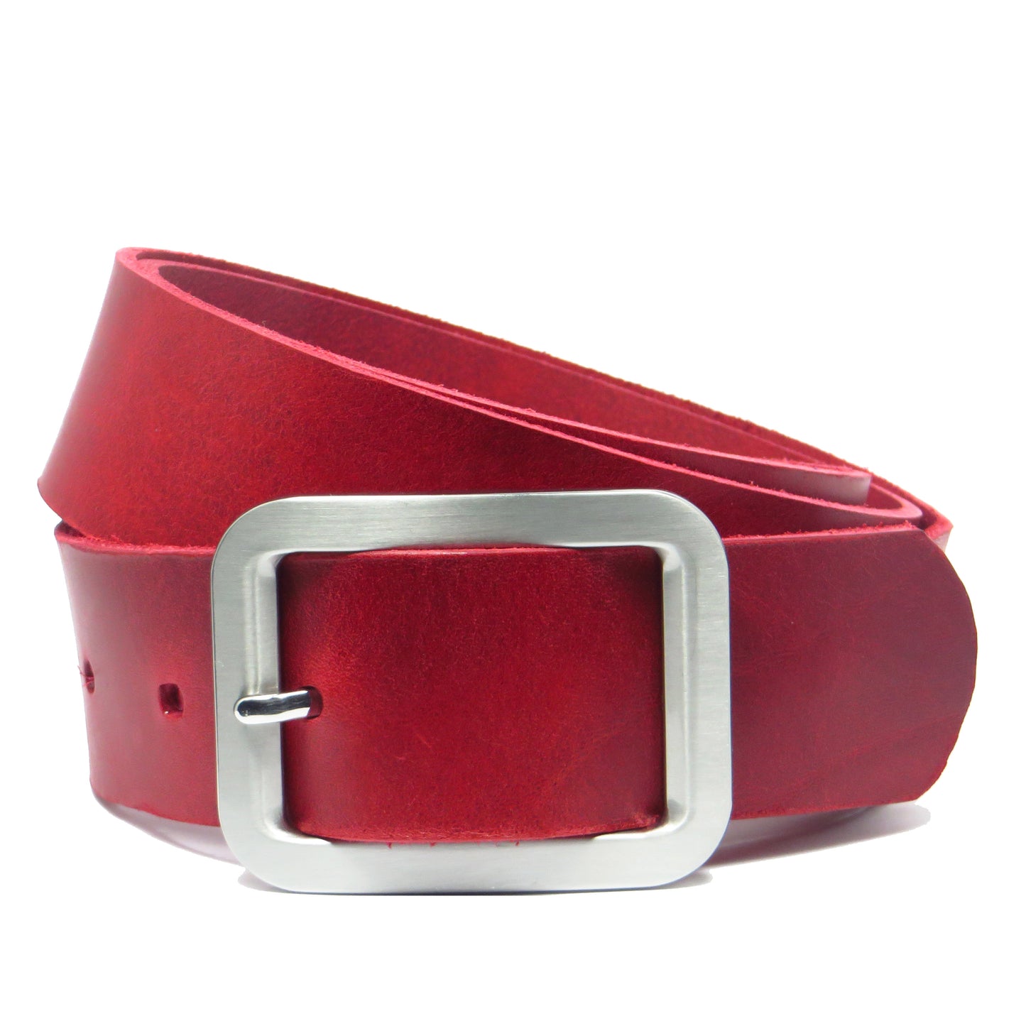 Ledergürtel 4 cm breit rot Rindsleder