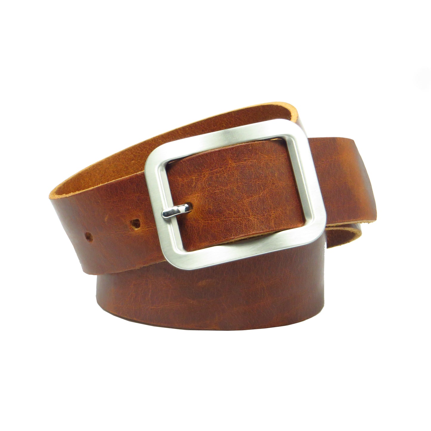 Ledergürtel 4 cm breit cognac braun Rindsleder