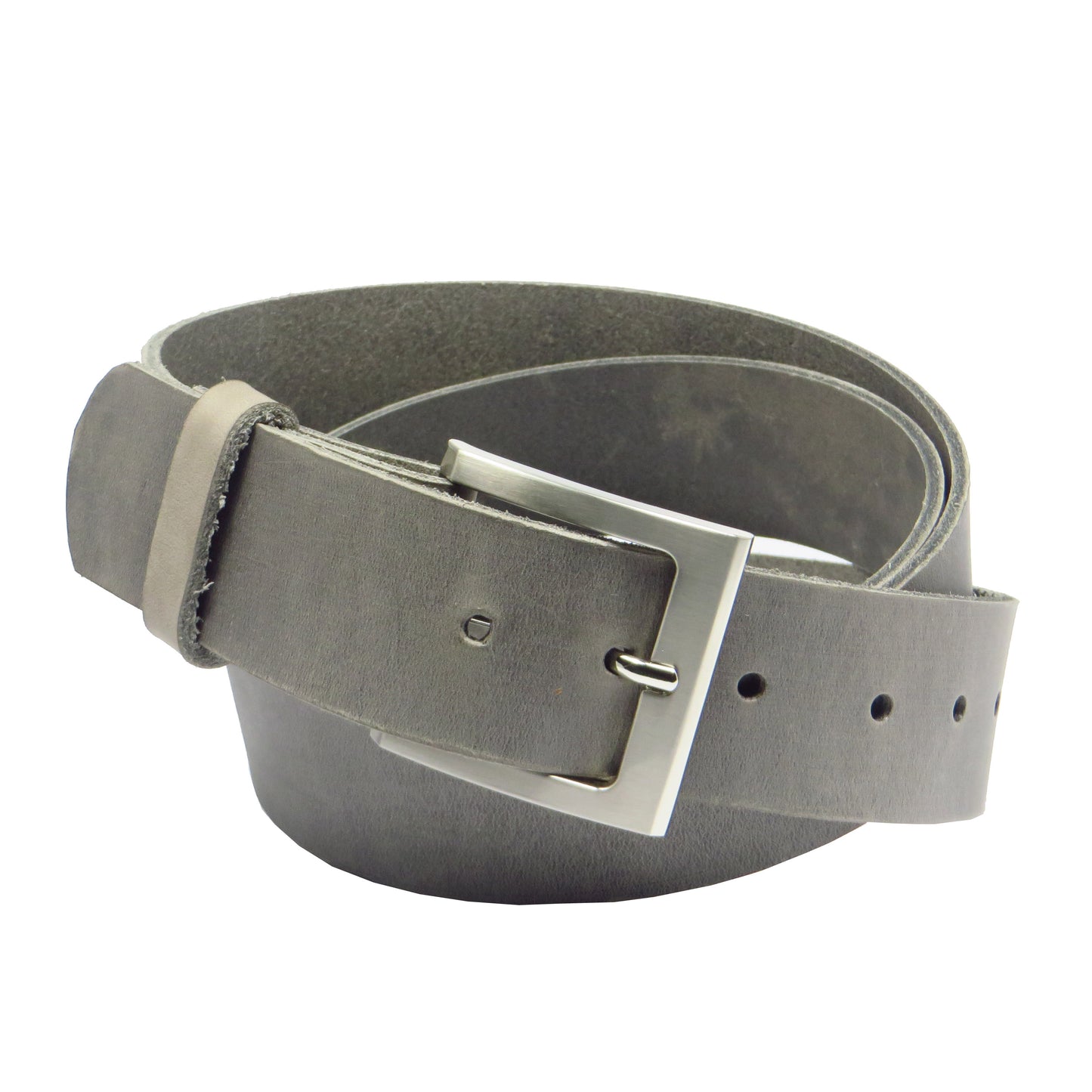 Ledergürtel 4 cm breit hellgrau Rindsleder