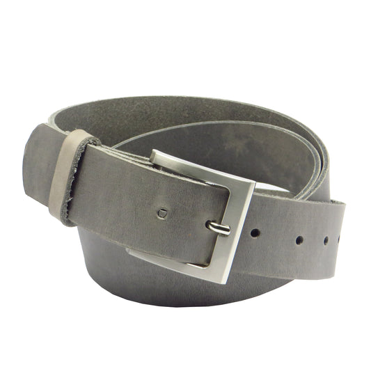 Ledergürtel 4 cm breit hellgrau Rindsleder
