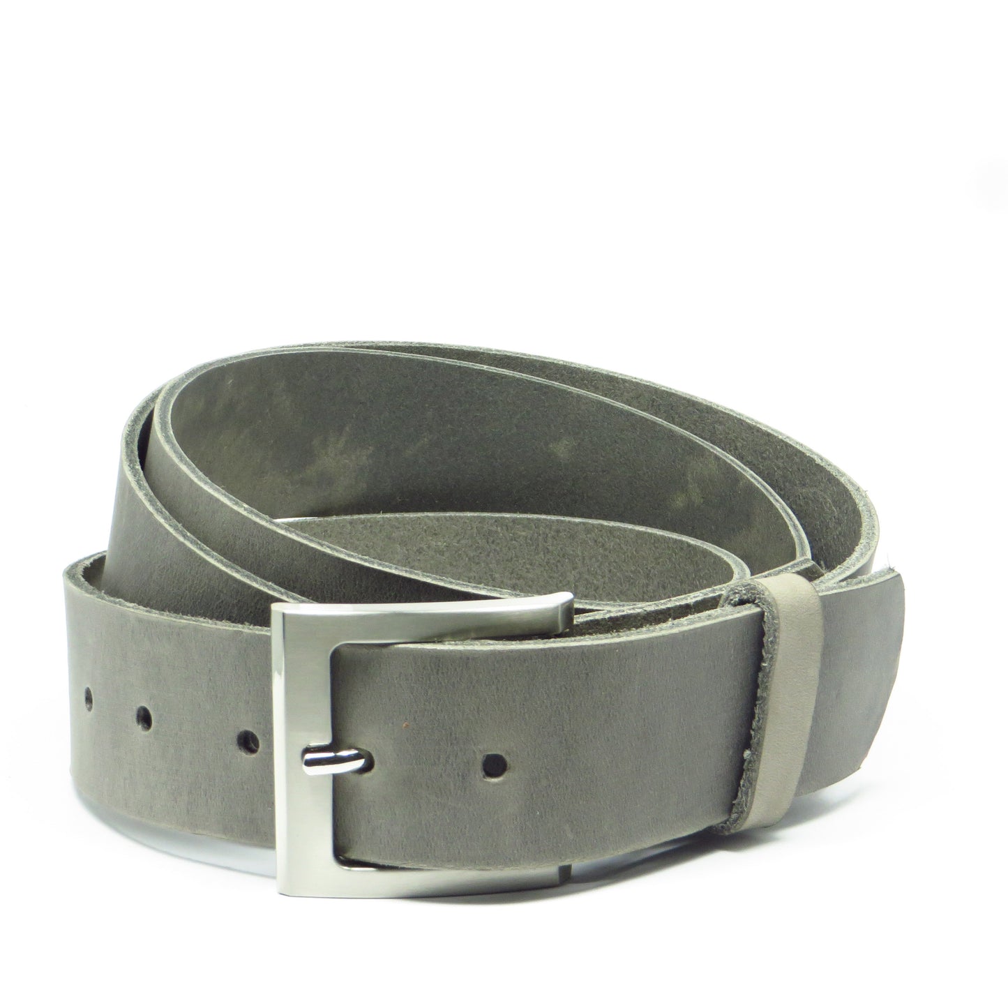 Ledergürtel 4 cm breit hellgrau Rindsleder
