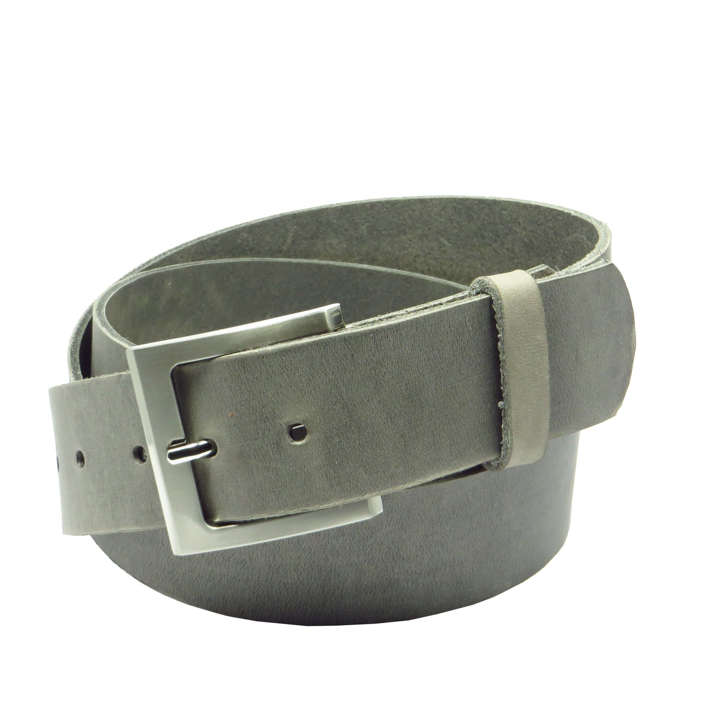 Ledergürtel 4 cm breit hellgrau Rindsleder