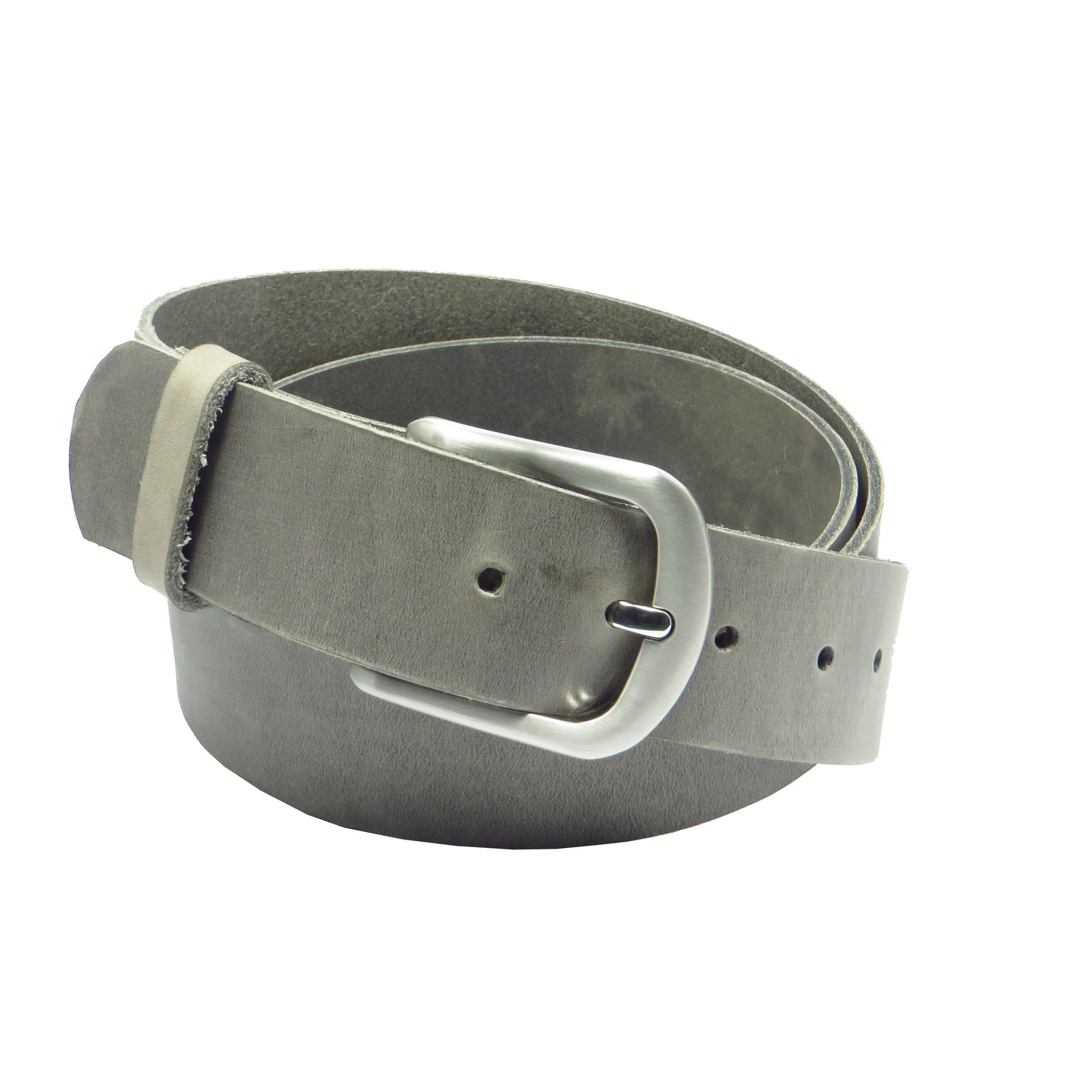 Ledergürtel 4 cm breit hellgrau Rindsleder
