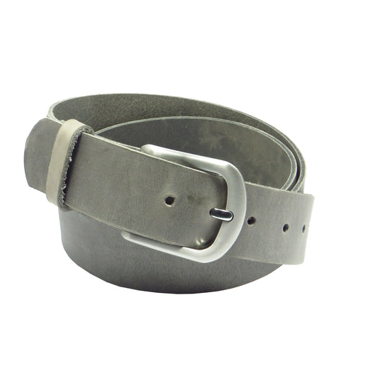 Ledergürtel 4 cm breit hellgrau Rindsleder