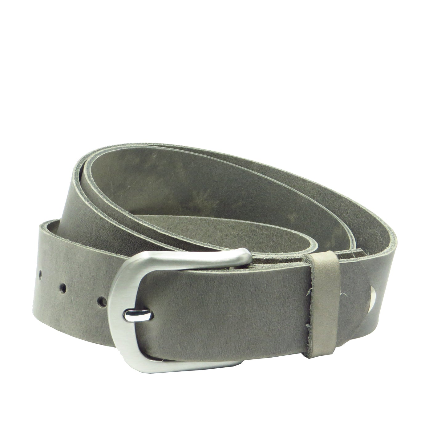 Ledergürtel 4 cm breit hellgrau Rindsleder