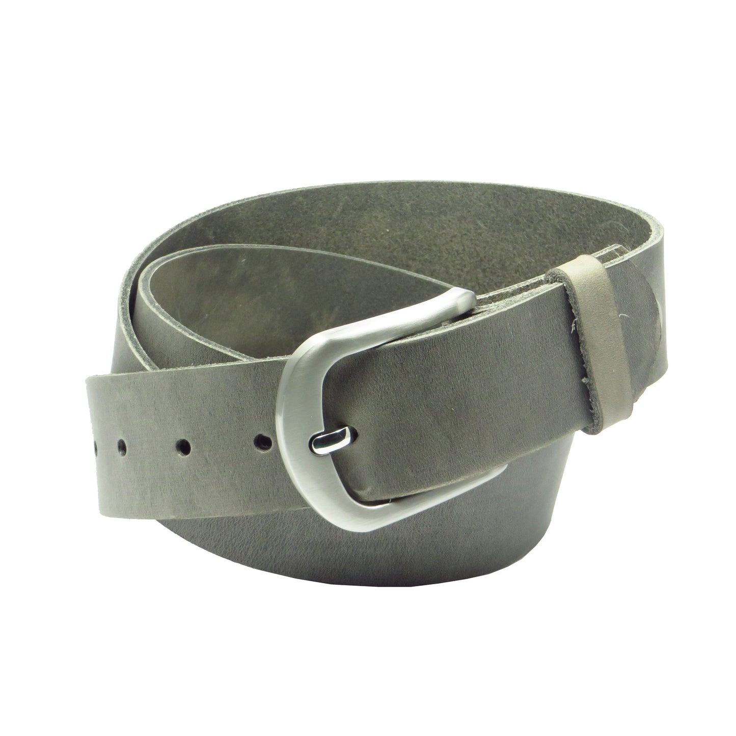 Ledergürtel 4 cm breit hellgrau Rindsleder