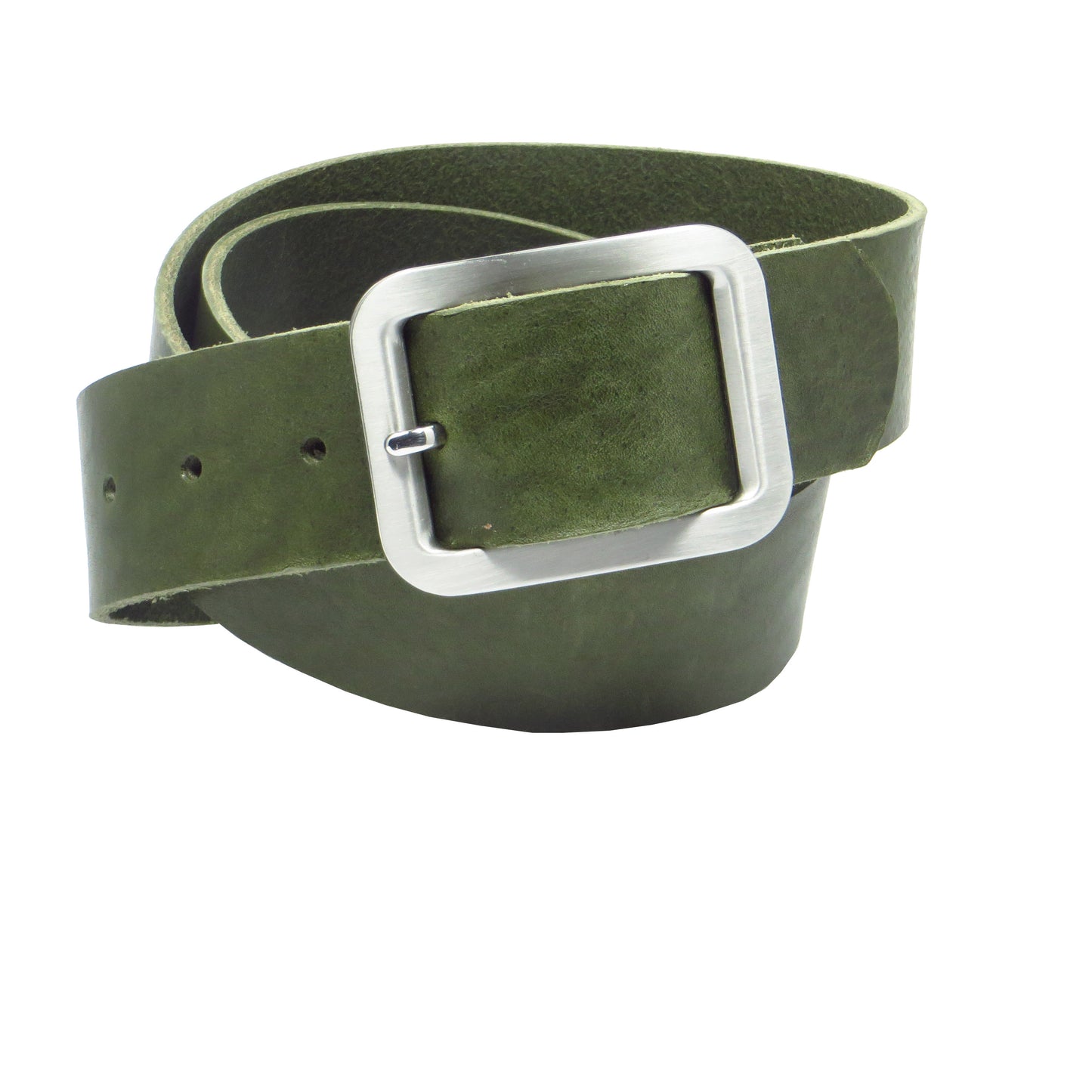 Ledergürtel 4 cm breit grün Rindsleder