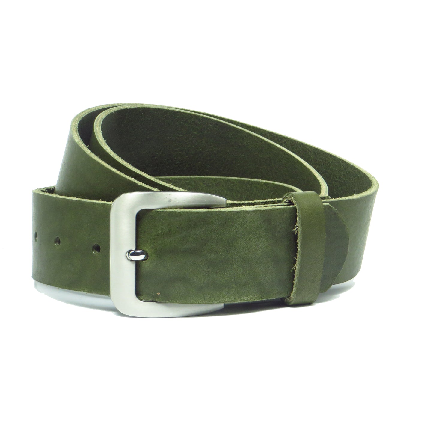 Ledergürtel 4 cm breit grün Rindsleder