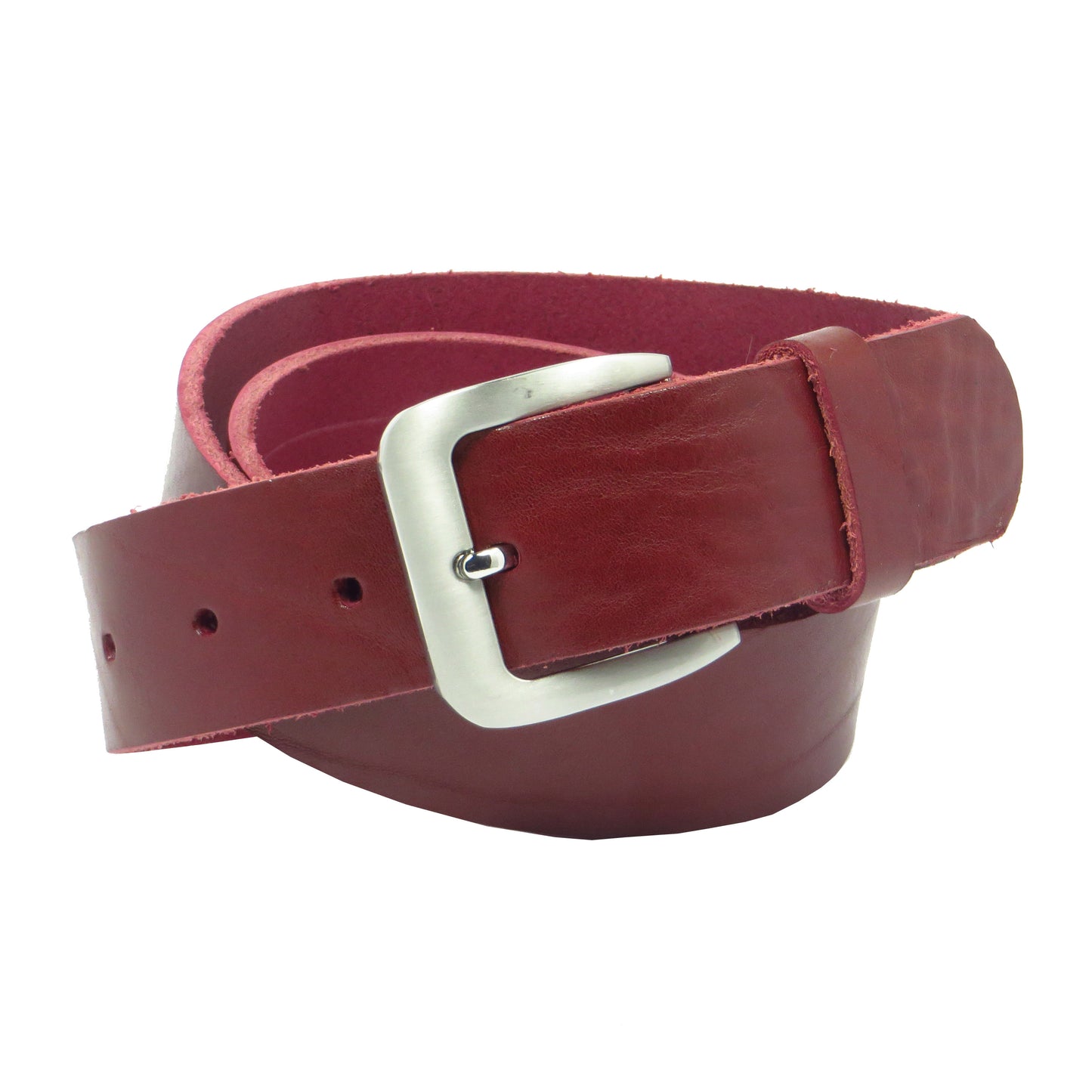 Ledergürtel 4 cm breit bordeaux rot Rindsleder