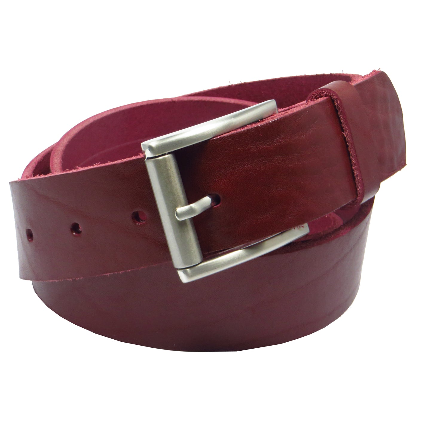Ledergürtel 4 cm breit bordeaux rot Rindsleder