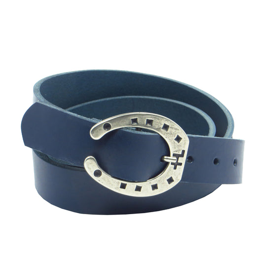 Blauer dunkelblau Rindsleder mit Hufeisenschnalle 3 cm breiter Ledergürtel für Damen Herren ca. 3 – 4 mm dickem Leder. Anzughose Jeans Rock Kleid Arbeitsgürtel Arbeitshose Damengürtel Herrengürtel in verschiedene Längen breiten und Farben erhältlich. Ledergürtel 2 cm breit 3 cm breite Ledergürtel 4 cm breite Gürtel und 5 cm breite Gürtel aus Rindsleder Büffelleder