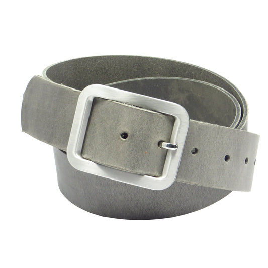 Ledergürtel 4 cm breit hellgrau Rindsleder