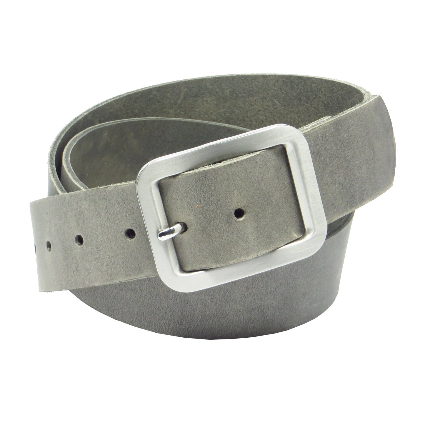 Ledergürtel 4 cm breit hellgrau Rindsleder