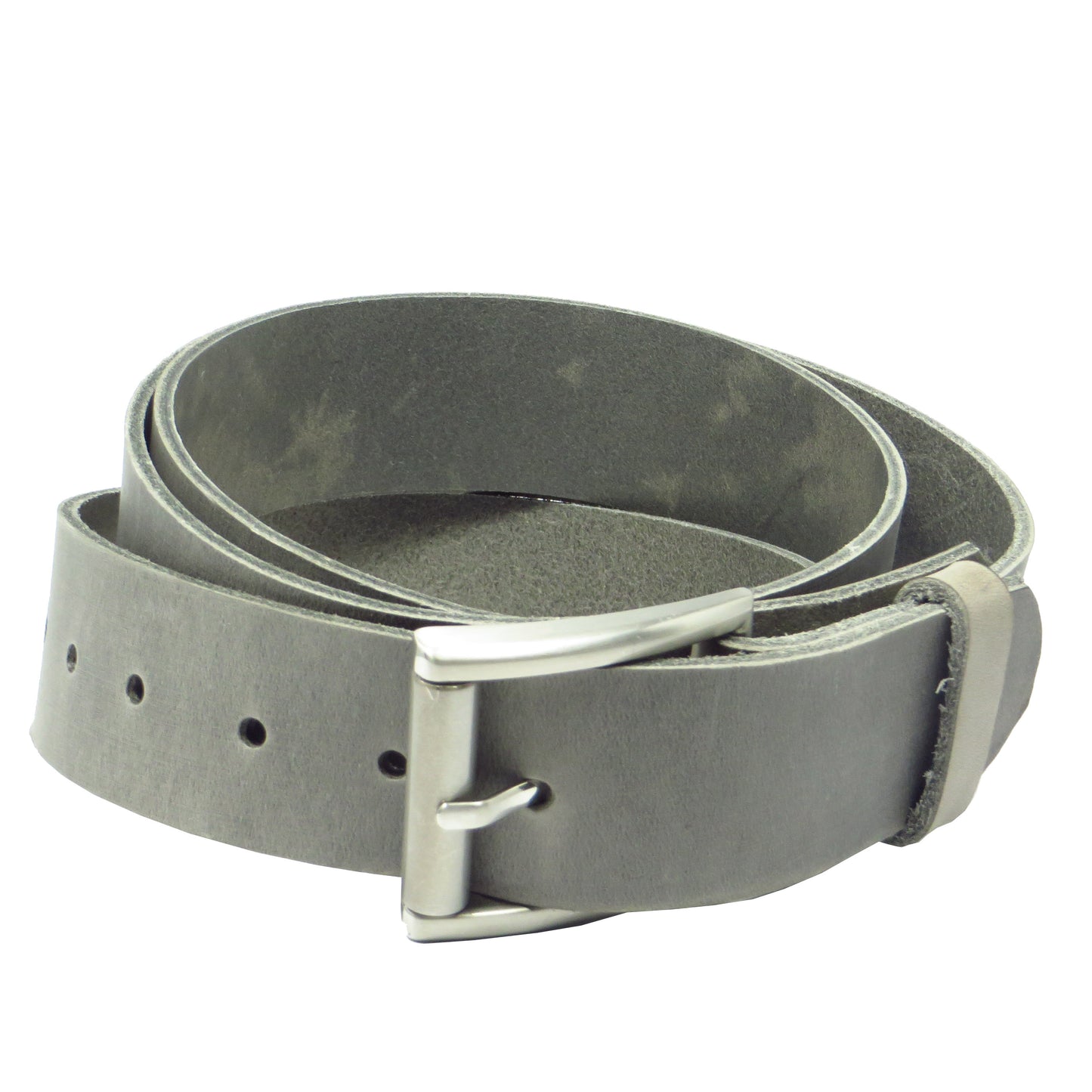 Ledergürtel 4 cm breit hellgrau Rindsleder
