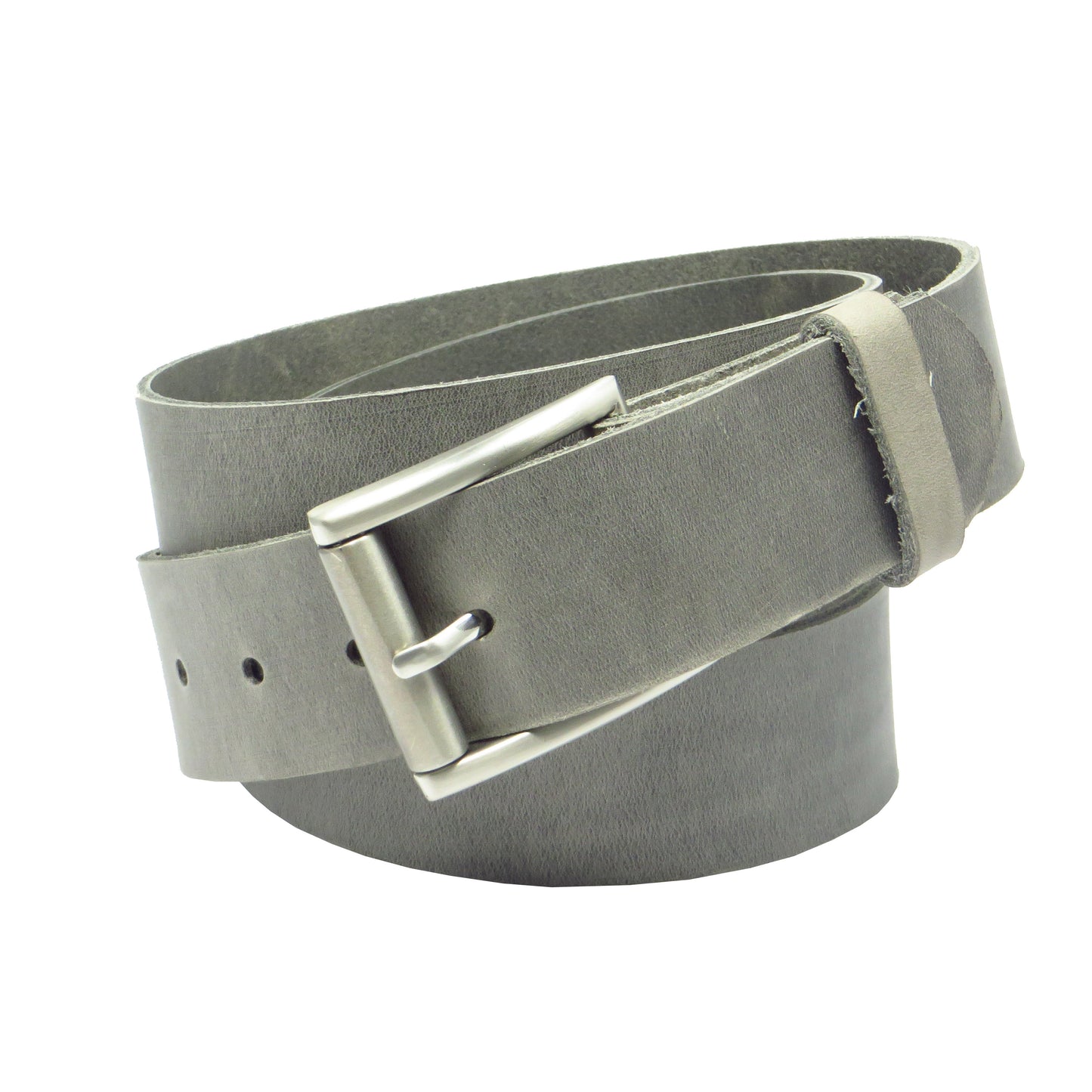 Ledergürtel 4 cm breit hellgrau Rindsleder