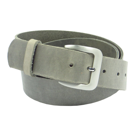 Ledergürtel 4 cm breit hellgrau Rindsleder