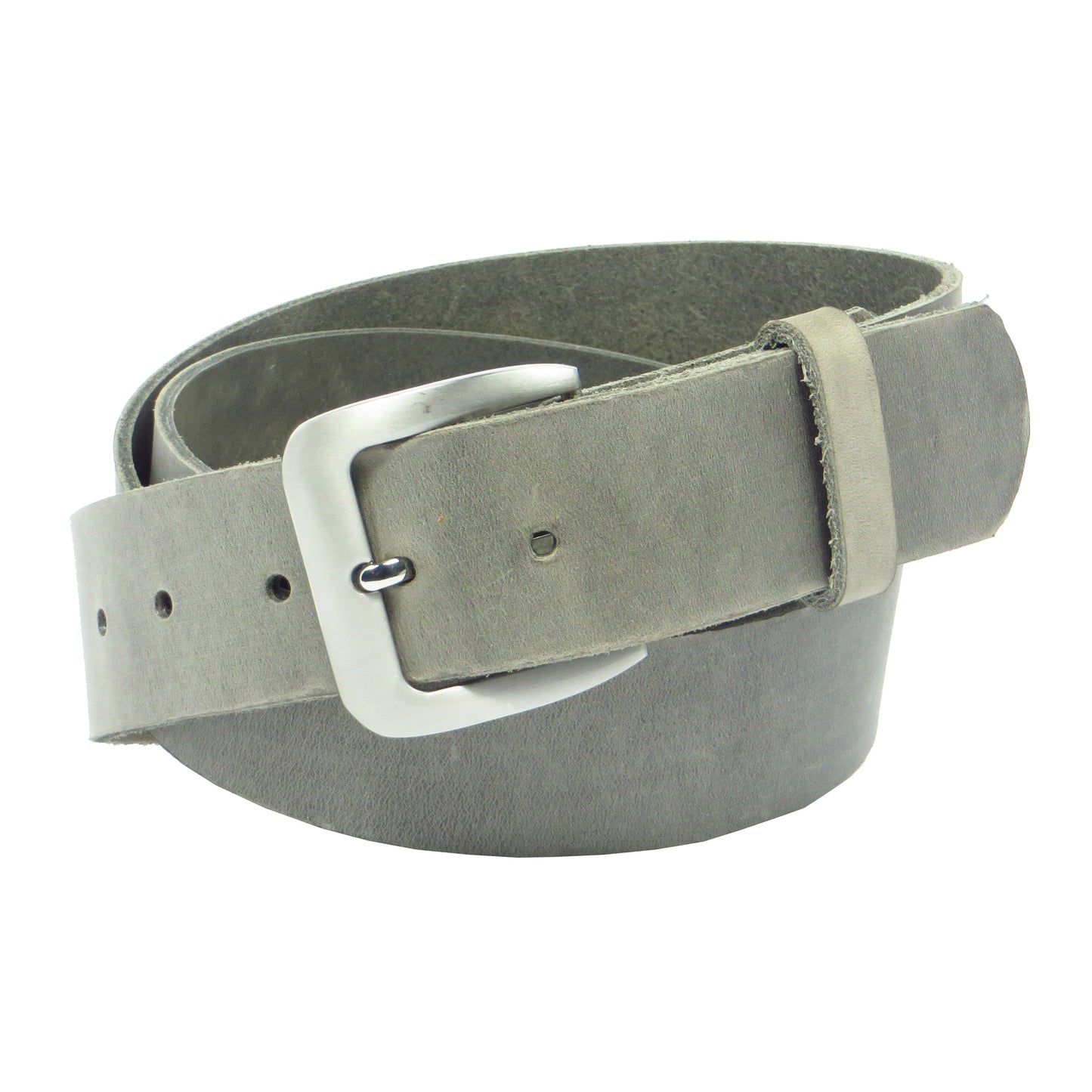 Ledergürtel 4 cm breit hellgrau Rindsleder