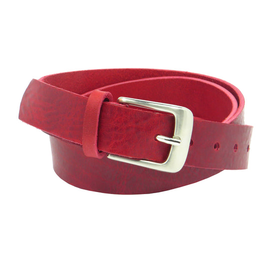 Roter Büffelleder 3 cm breiter Ledergürtel für Damen Herren ca. 3 – 4 mm dickem Leder. Anzughose Jeans Rock Kleid Arbeitsgürtel Arbeitshose Damengürtel Herrengürtel in verschiedene Längen breiten und Farben erhältlich. Ledergürtel 2 cm breit 3 cm breite Ledergürtel 4 cm breite Gürtel und 5 cm breite Gürtel aus Rindsleder Büffelleder