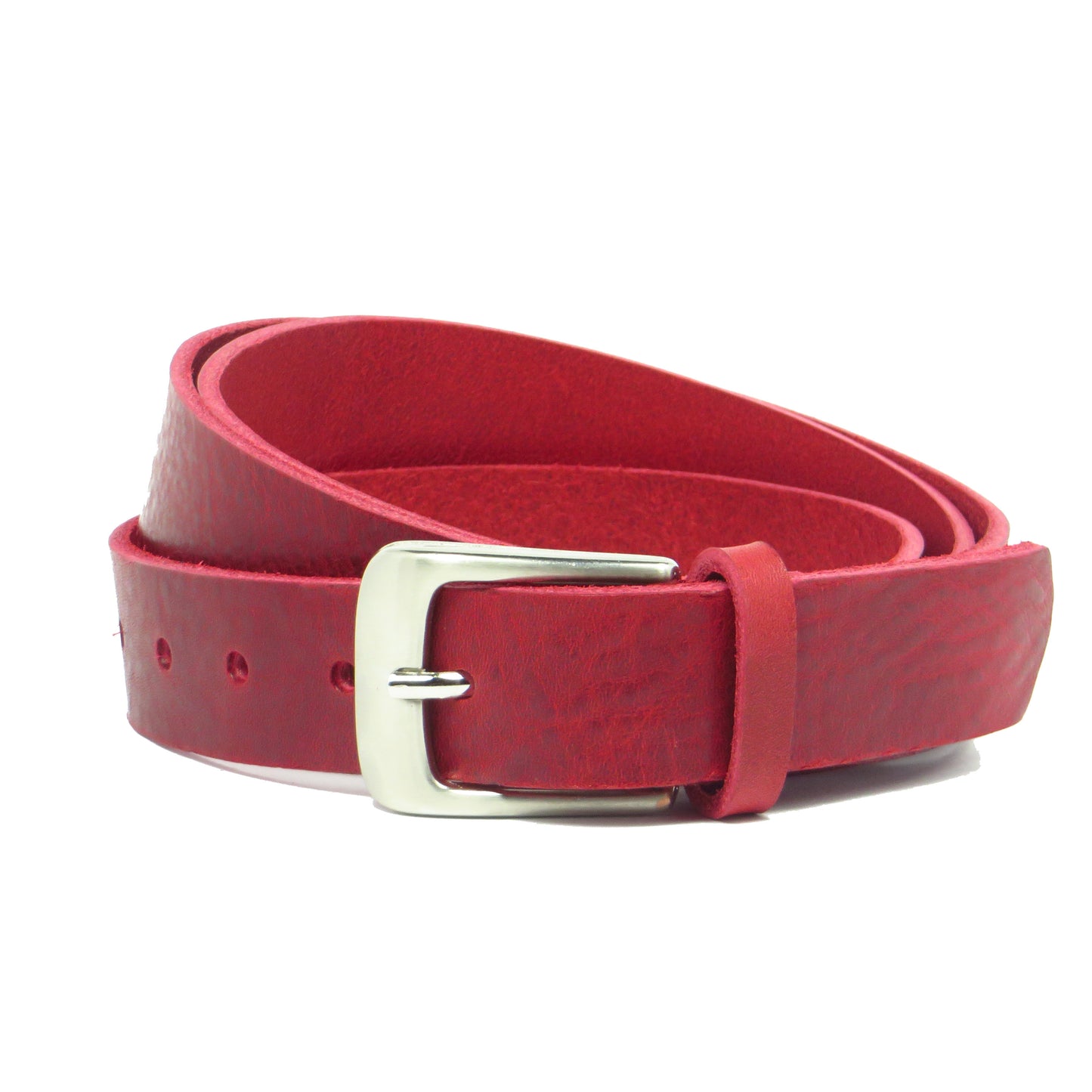 Ledergürtel 3 cm breit rot Rindsleder