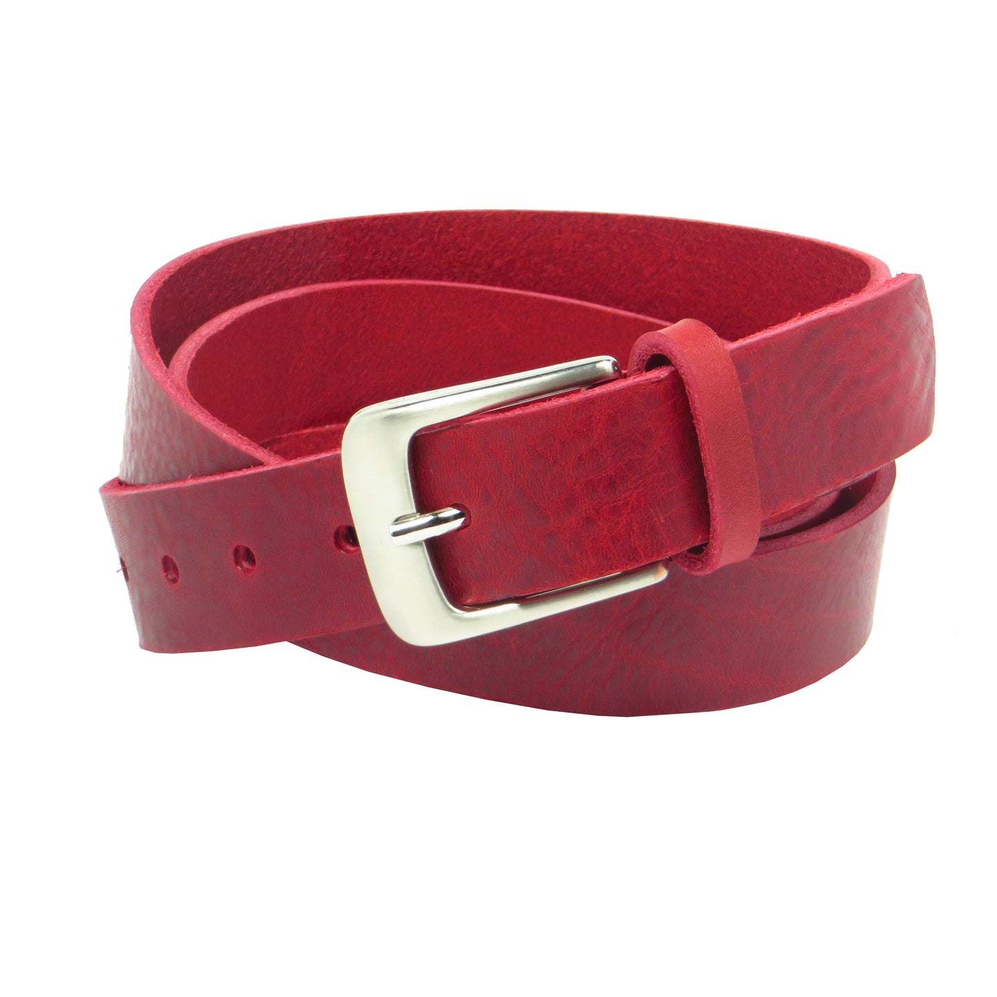 Ledergürtel 3 cm breit rot Rindsleder