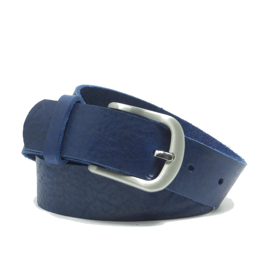 Blauer Rindsleder 4 cm breiter Ledergürtel für Damen Herren ca. 3 – 4 mm dickem Leder. Anzughose Jeans Rock Kleid Arbeitsgürtel Arbeitshose Damengürtel Herrengürtel in verschiedene Längen breiten und Farben erhältlich. Ledergürtel 2 cm breit 3 cm breite Ledergürtel 4 cm breite Gürtel und 5 cm breite Gürtel aus Rindsleder Büffelleder