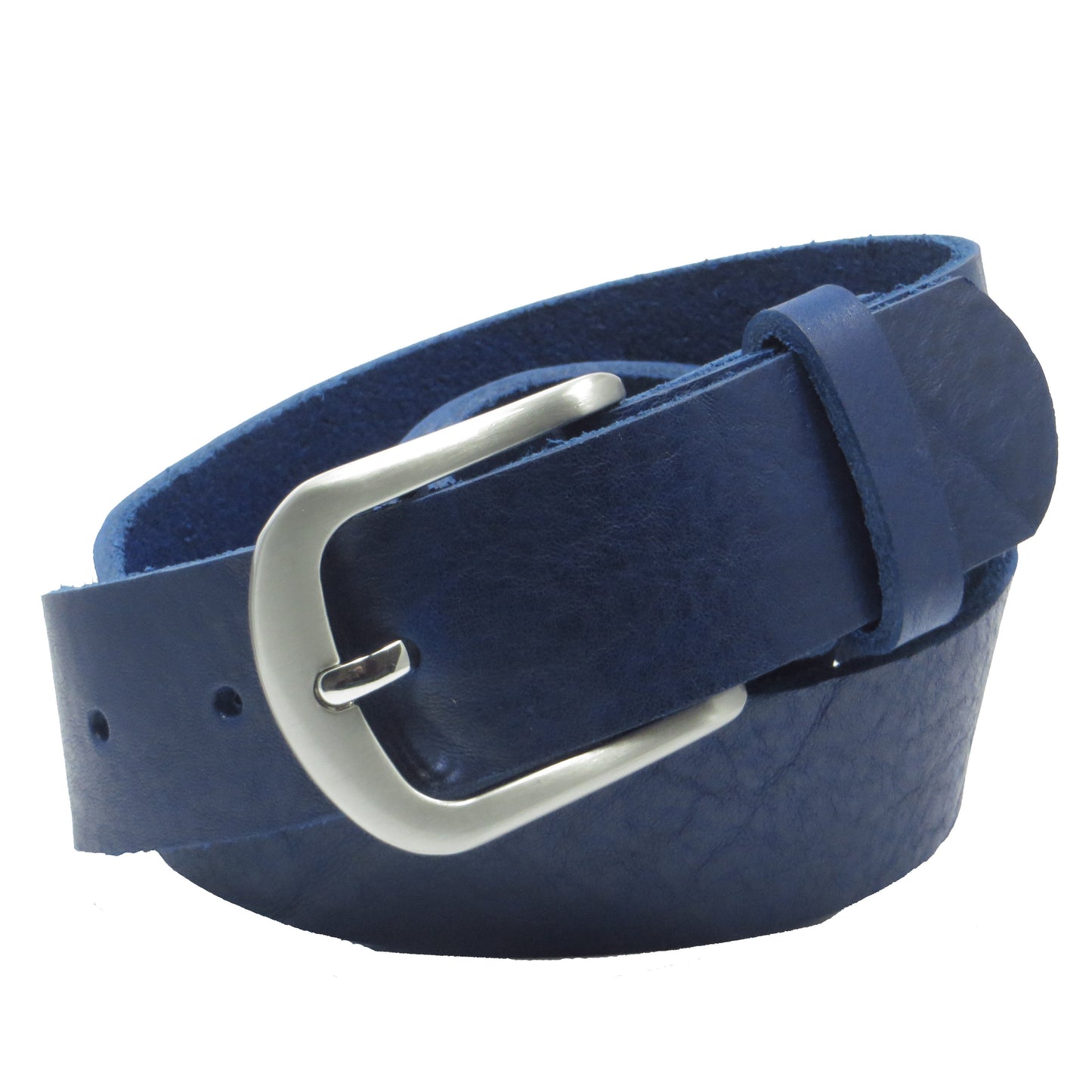 Ledergürtel 4 cm breit dunkelblau Rindsleder