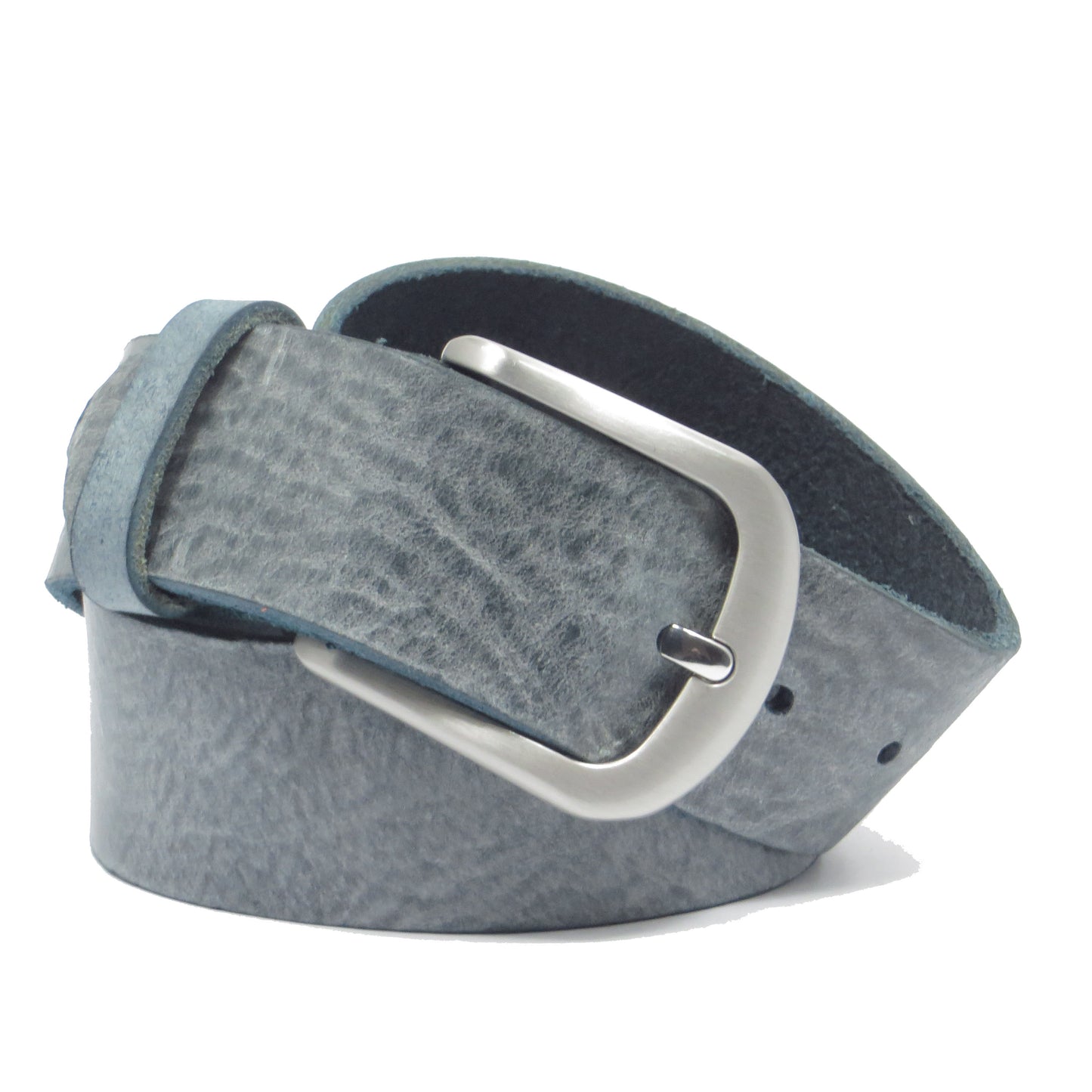 Ledergürtel 4 cm breit Jeans blau Rindsleder
