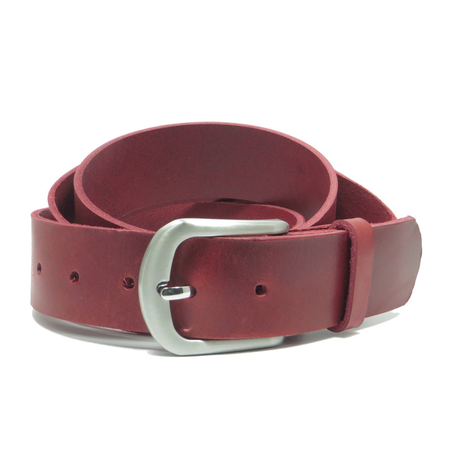 Ledergürtel 4 cm breit rot Rindsleder