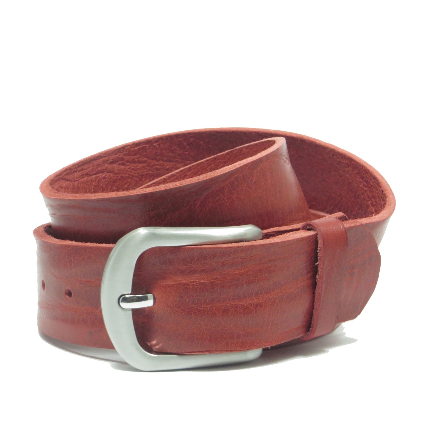 Ledergürtel 4 cm breit rot Rindsleder