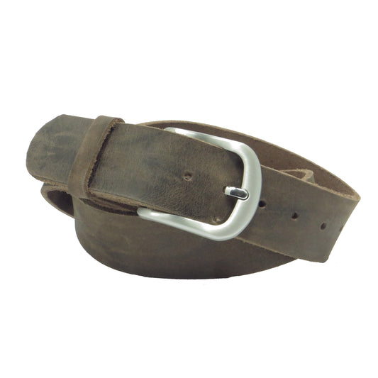 Ledergürtel 4 cm breit dunkelbraun Büffelleder
