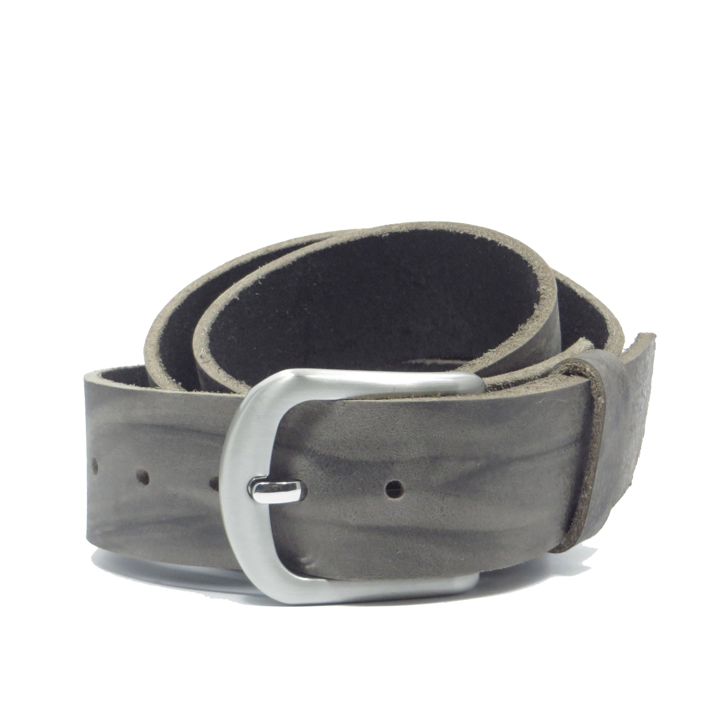Ledergürtel 4 cm breit grau Büffelleder