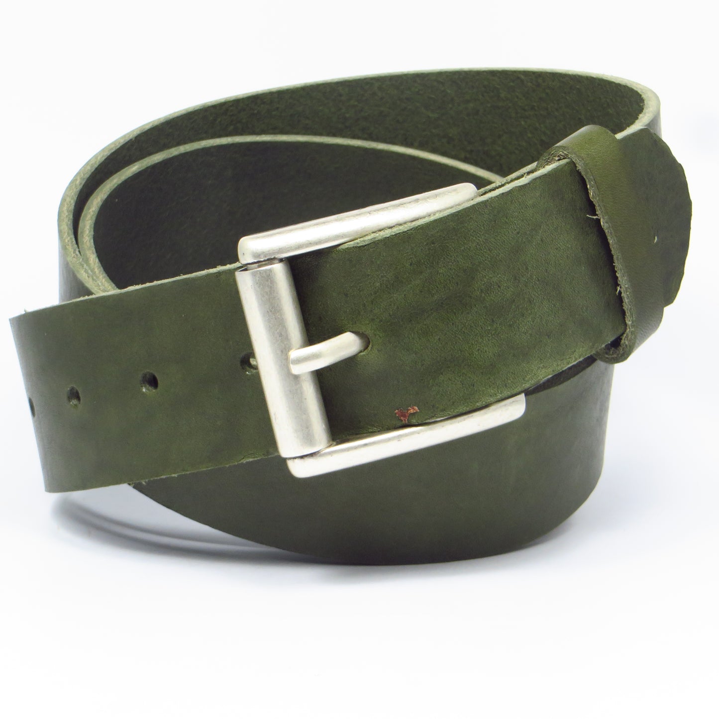 Ledergürtel 4 cm breit grün Rindsleder