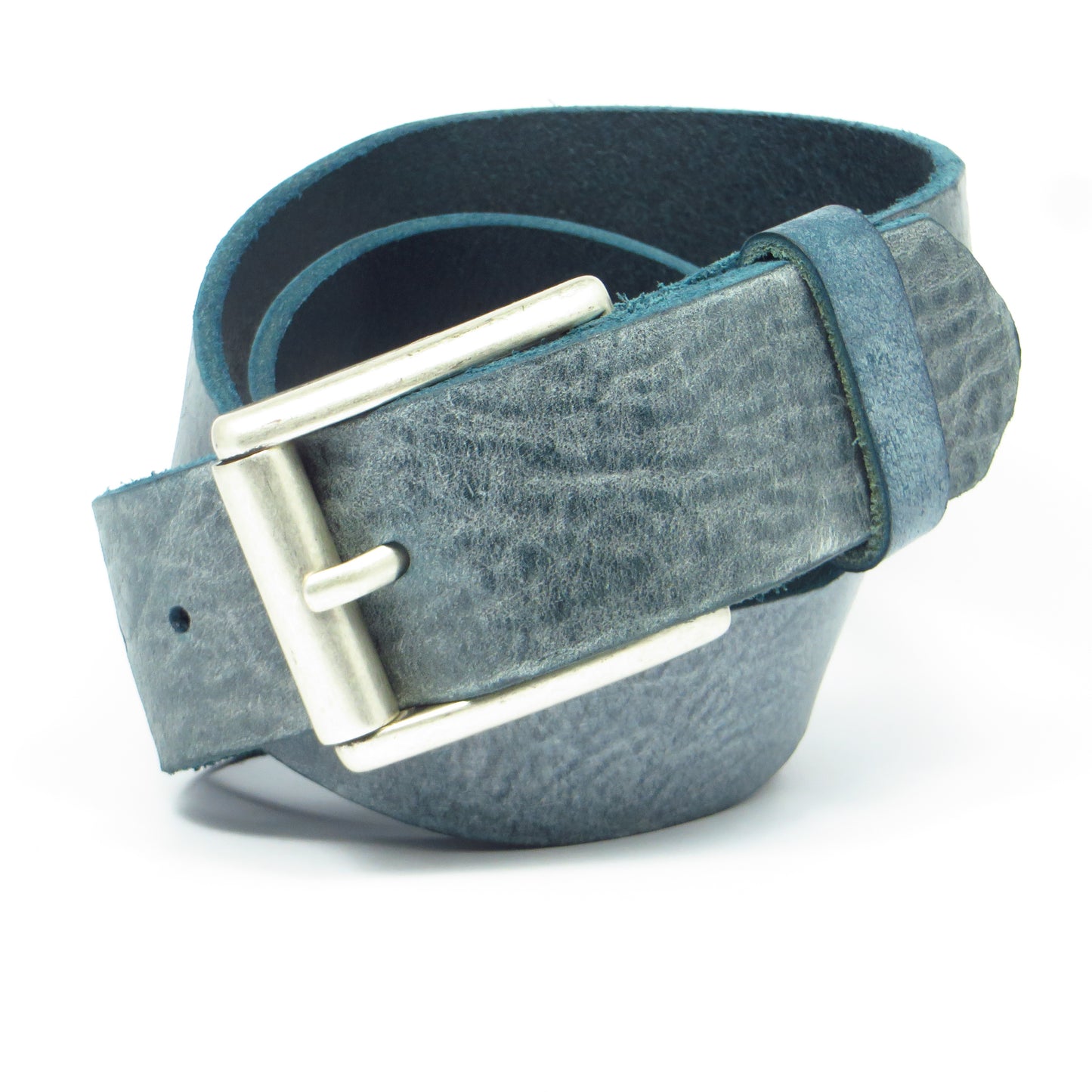 Ledergürtel 4 cm breit Jeans-blau Rindsleder
