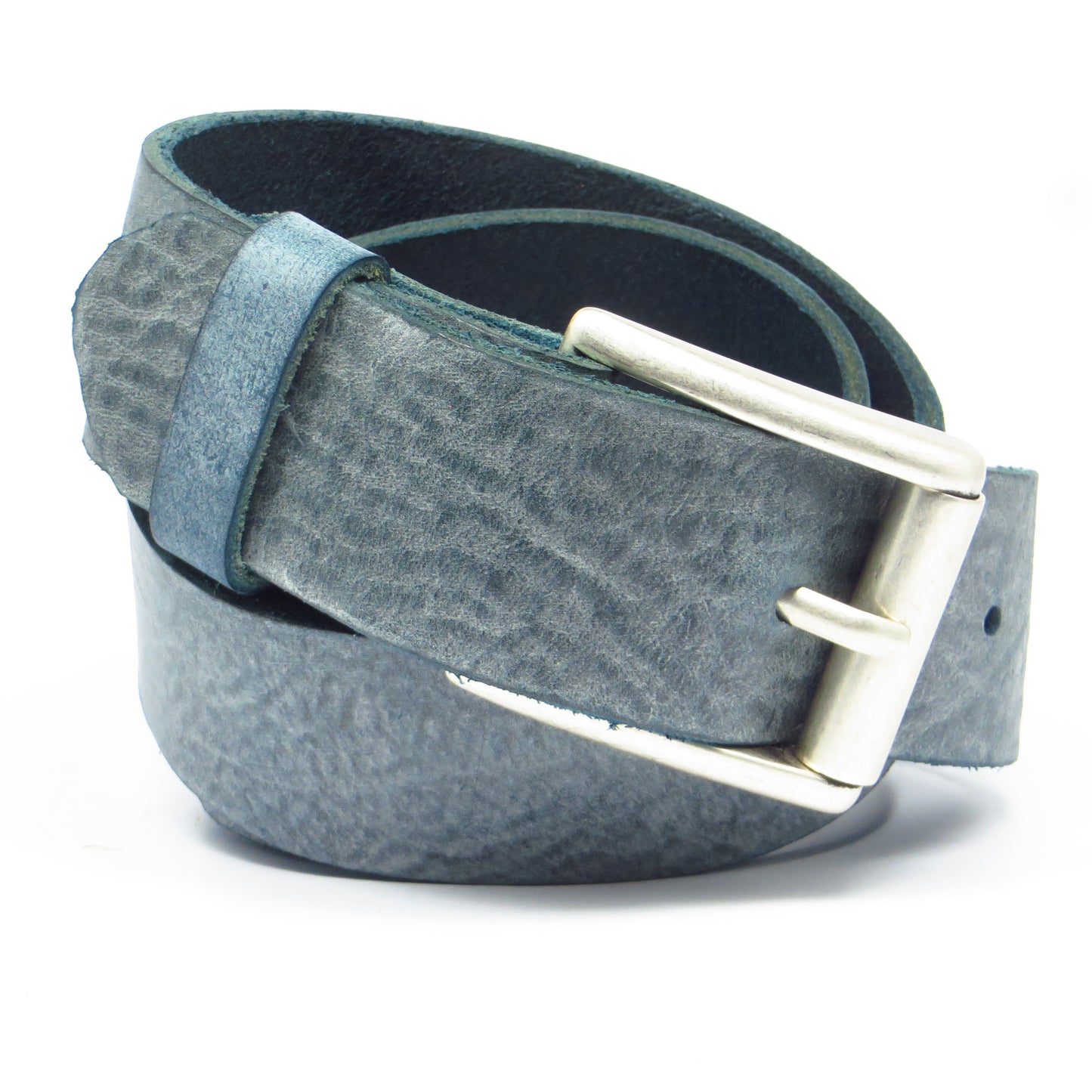 Ledergürtel 4 cm breit Jeans-blau Rindsleder