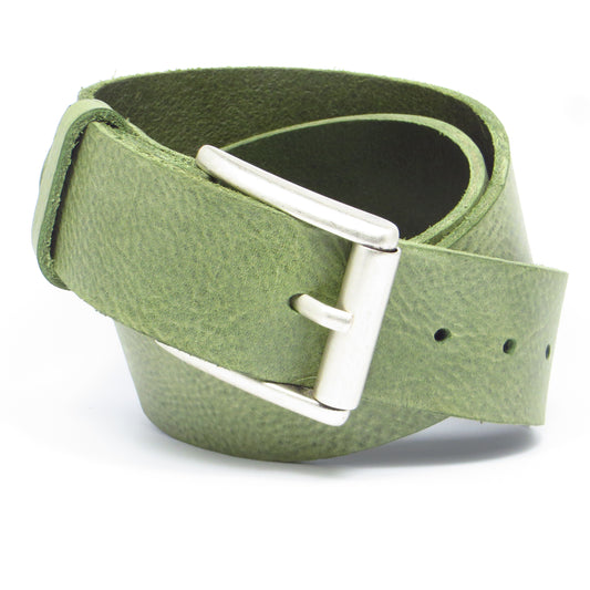 Ledergürtel 4 cm breit mint grün Rindsleder