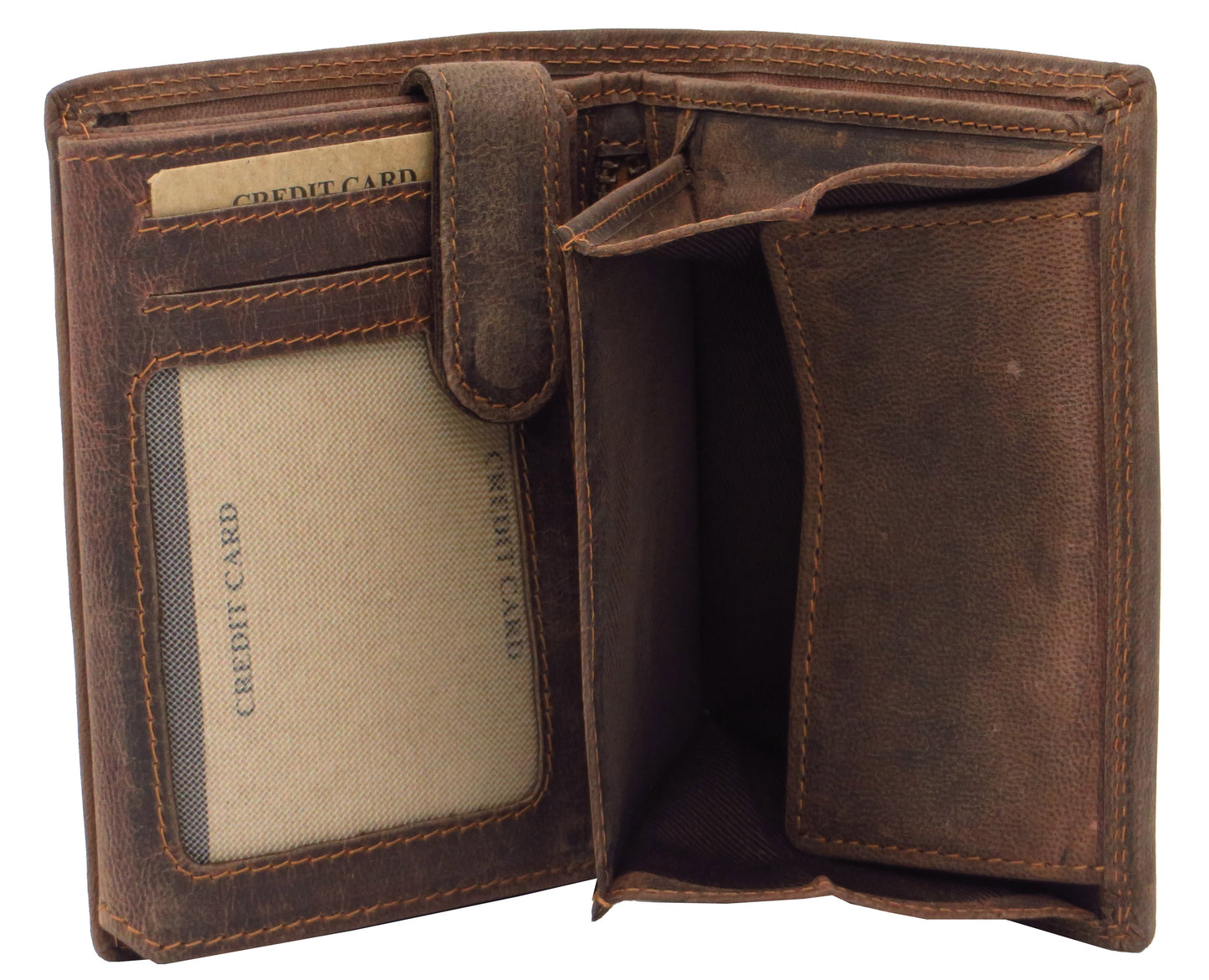 Geldbörse für Herren dunkelbraun Büffelleder Hochformat mit RFID Diebstahlschutz NC-104-C-GHU-PLN