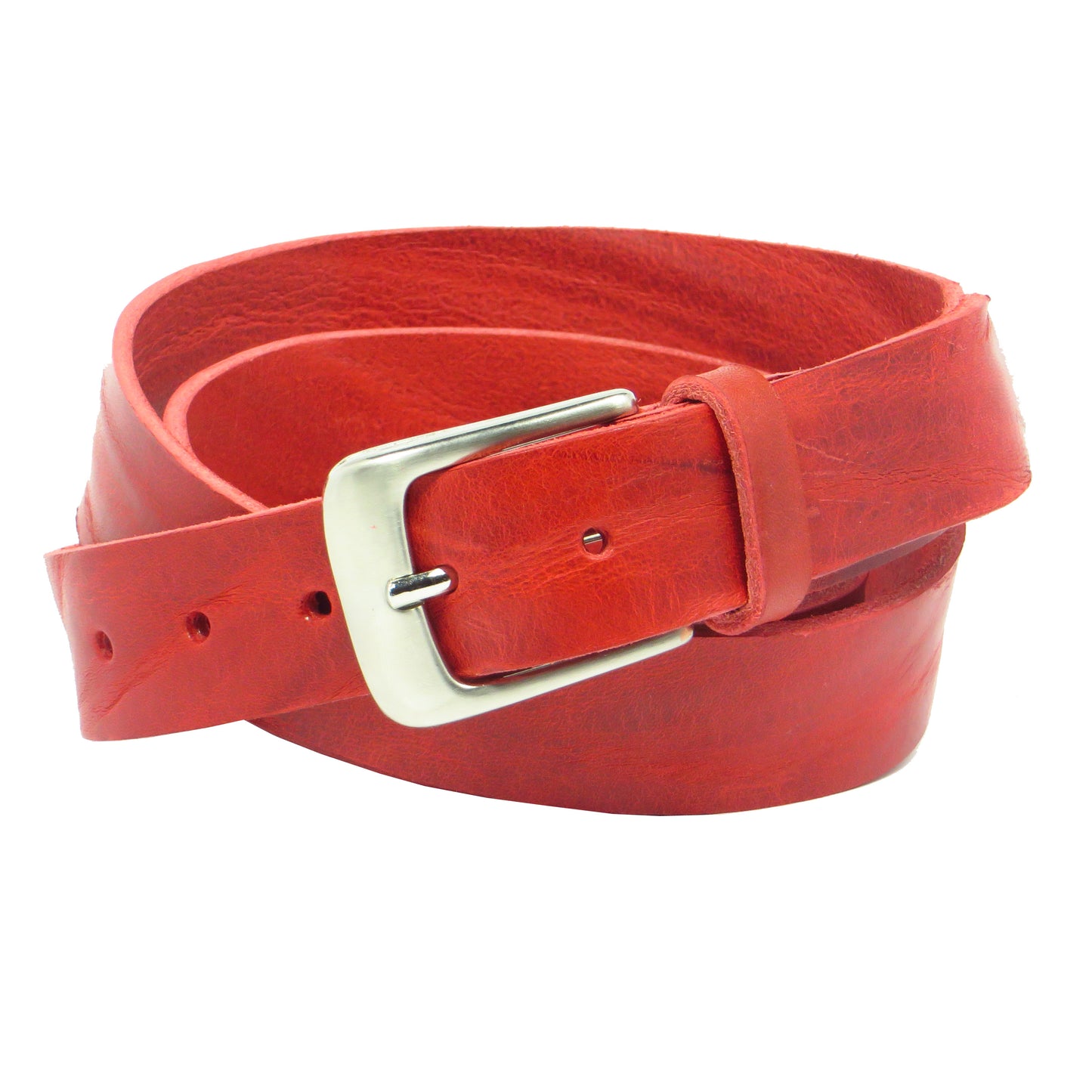 Ledergürtel 3 cm breit rot Rindsleder