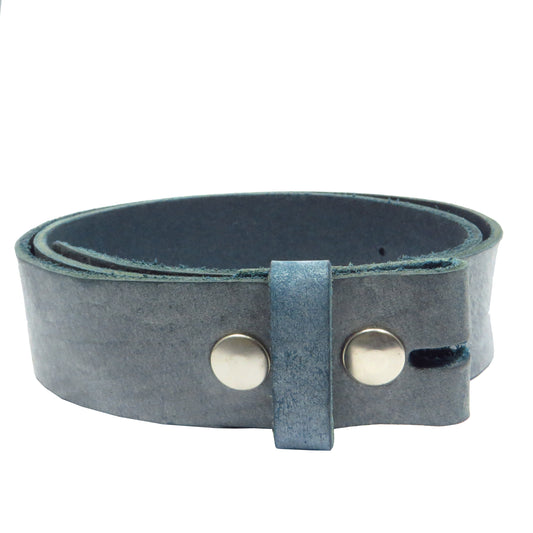 Wechselgürtel mit Druckknöpfe 4 cm breit Jeans blau Rindsleder