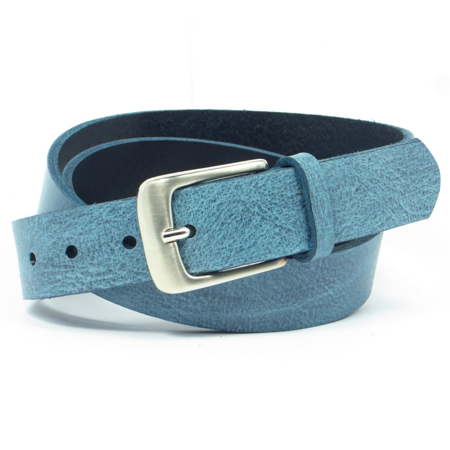 Ledergürtel 3 cm breit Jeans blau Rindsleder
