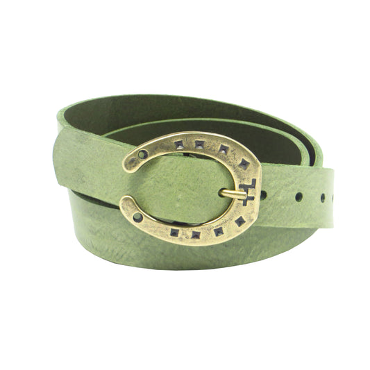 Mint-grüner Rindsleder 3 cm breiter Ledergürtel mit Hufeisenschnalle für Damen Herren ca. 3 – 4 mm dickem Leder. Anzughose Jeans Rock Kleid Arbeitsgürtel Arbeitshose Damengürtel Herrengürtel in verschiedene Längen breiten und Farben erhältlich. Ledergürtel 2 cm breit 3 cm breite Ledergürtel 4 cm breite Gürtel und 5 cm breite Gürtel aus Rindsleder Büffelleder