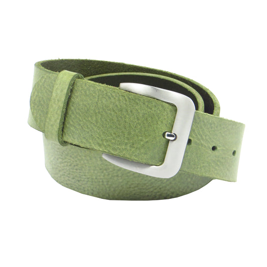 Ledergürtel 4 cm breit mint grün Rindsleder
