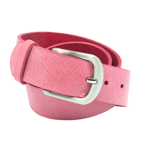 Ledergürtel 4 cm breit pink Rindsleder